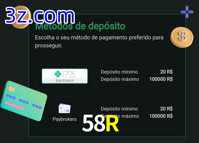 O cassino 58R oferece uma grande variedade de métodos de pagamento